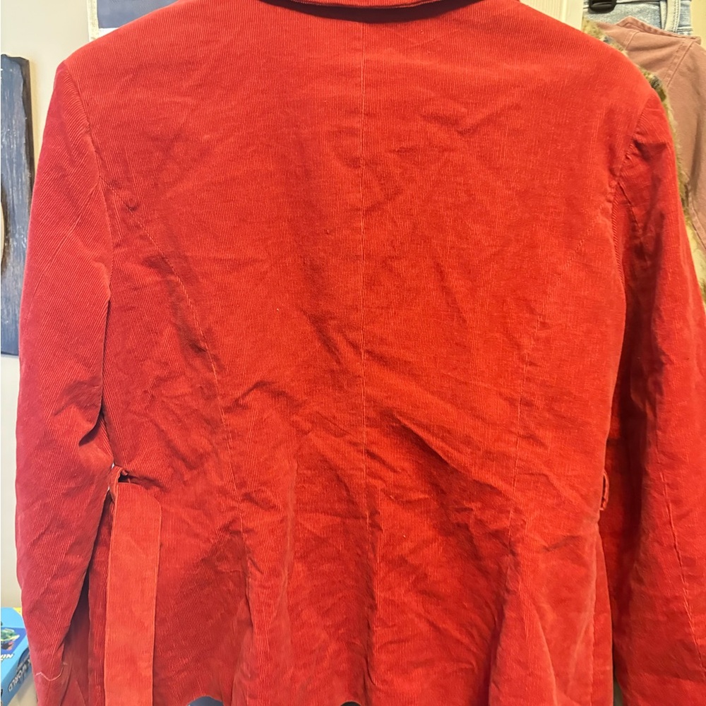 Elegant Red Corduroy Blazer - Picture 10 of 12
